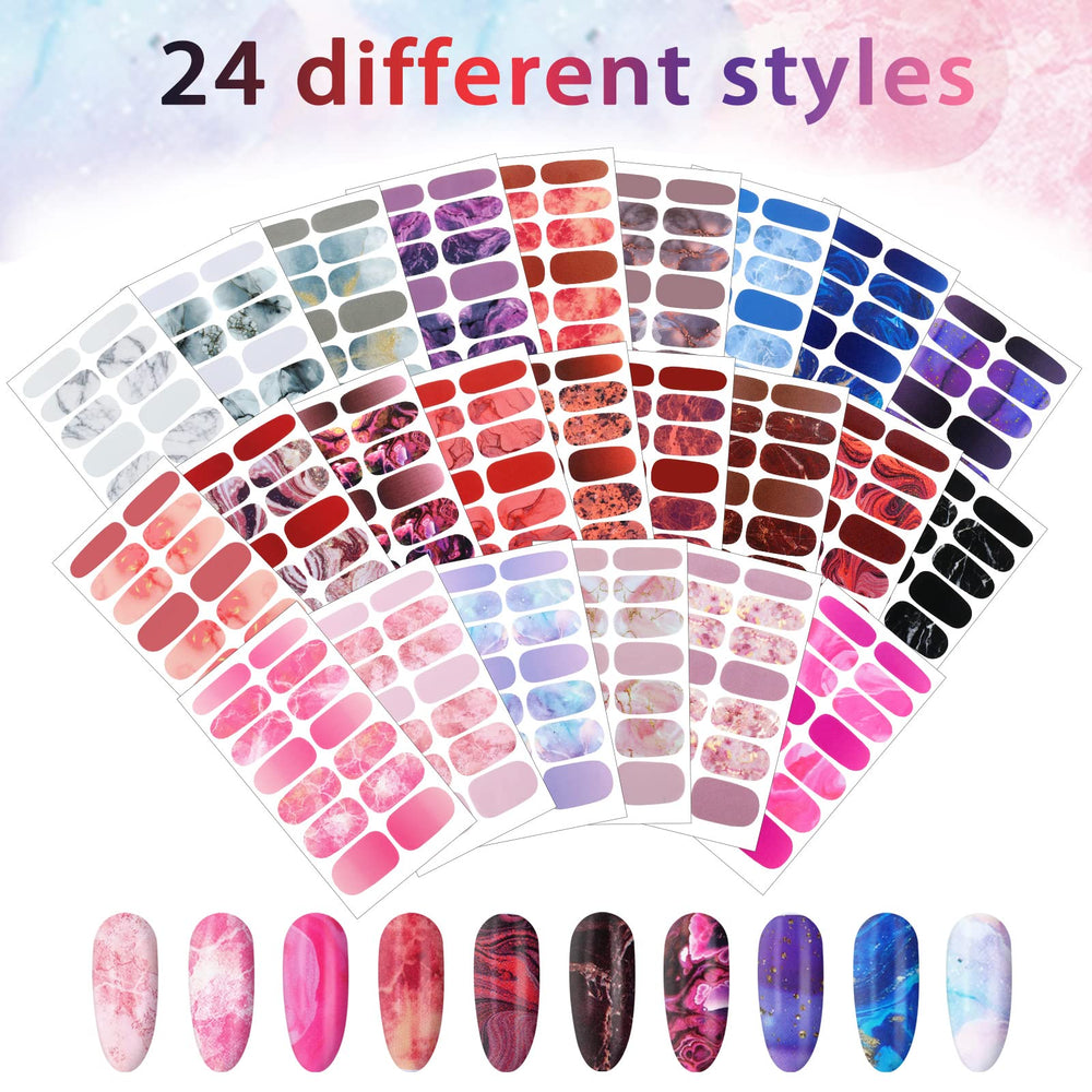 Maitys self-adhesive resin nail stickers provide odorless, skin-friendly wear.