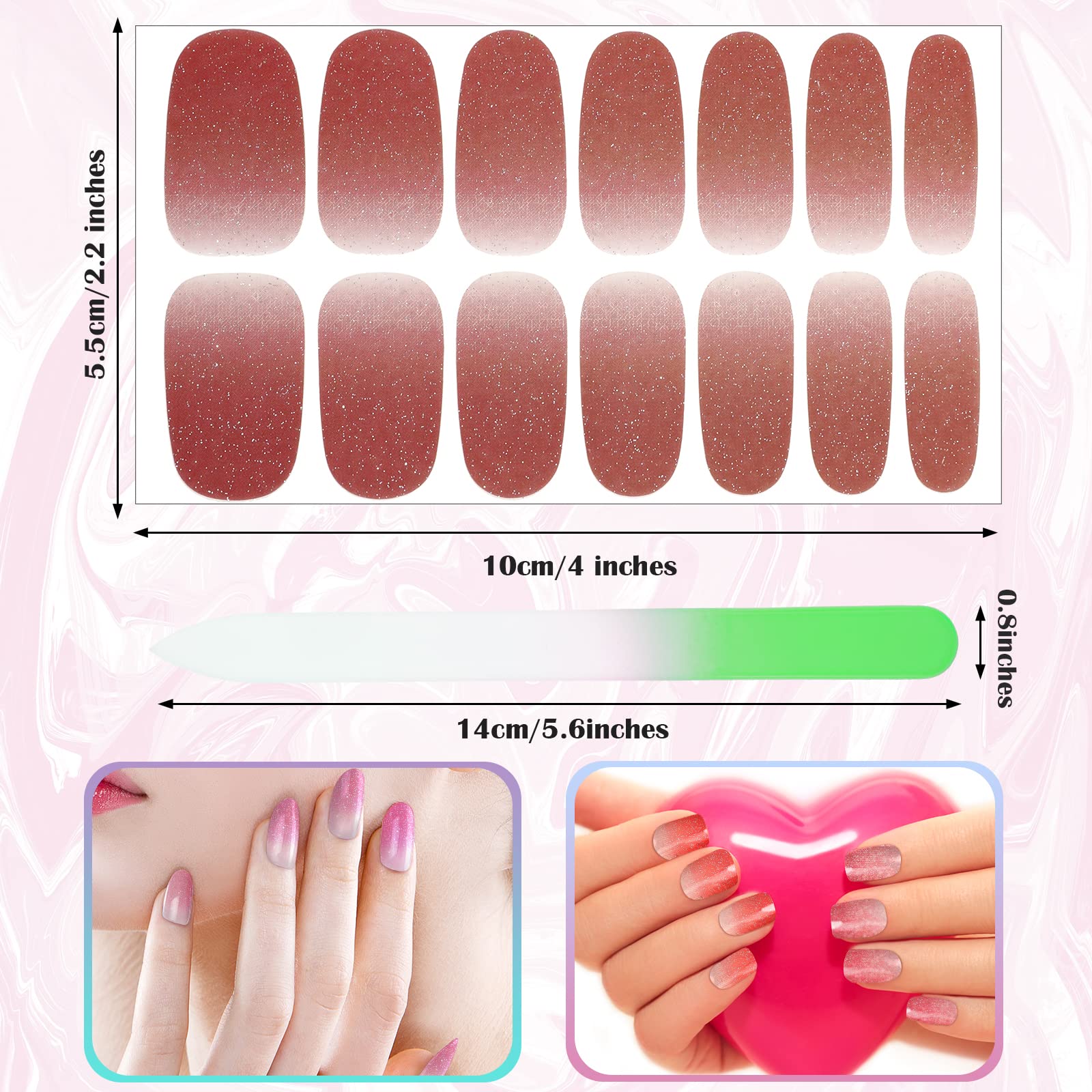 Maitys self-adhesive resin nail stickers close-up showing odorless formula