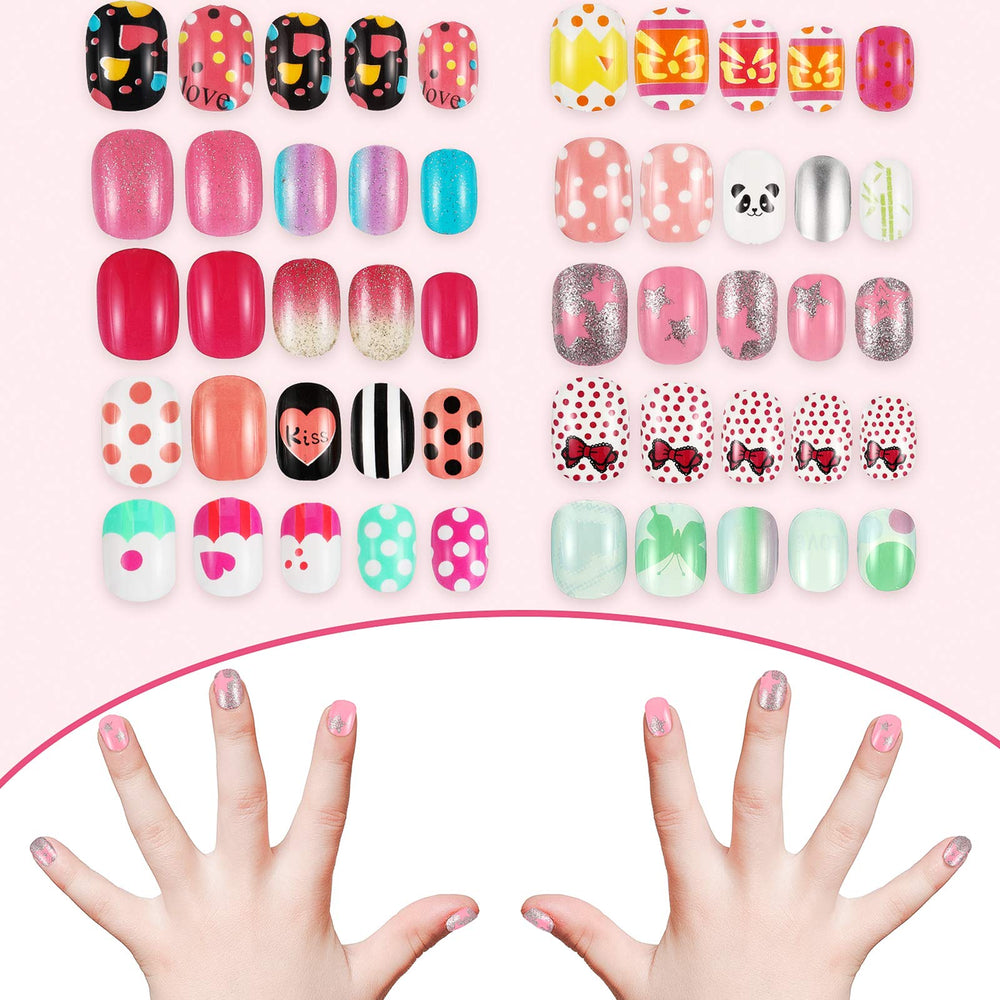 Maitys short nails pre-glued for easy press-on application