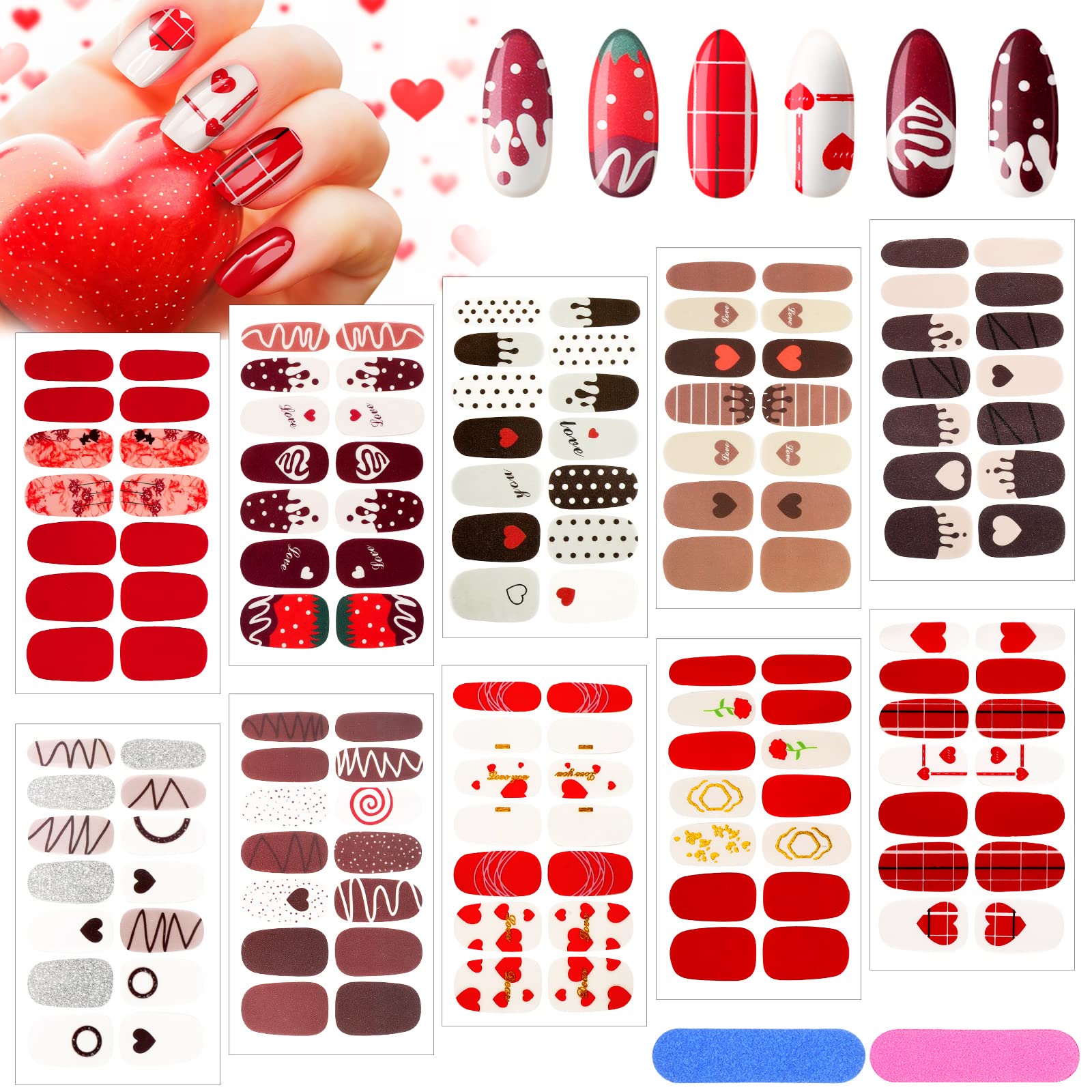 Maitys Valentine full-wrap stickers for at-home salon-style nails