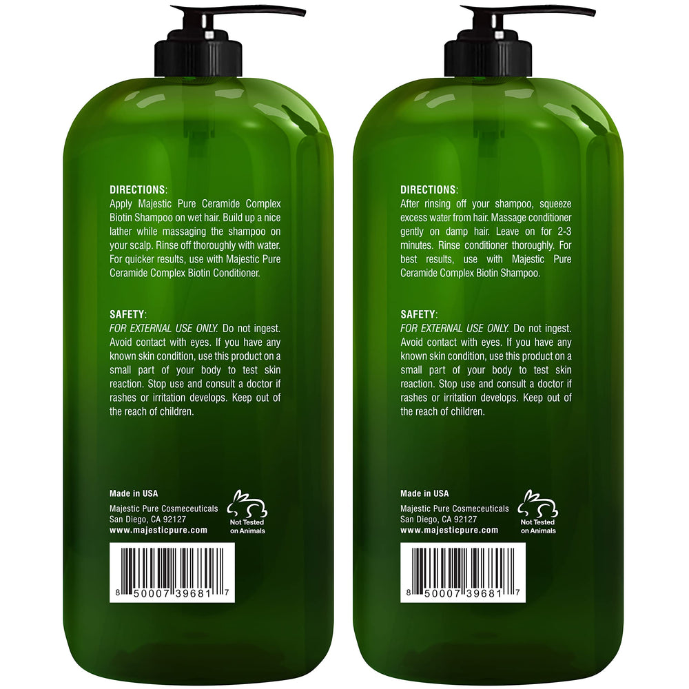 Majestic Pure Biotin Shampoo image features eucalyptus oil for cooling sensation