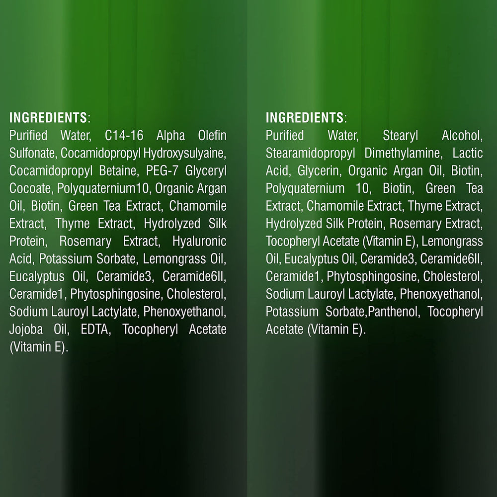 Majestic Pure Biotin Conditioner image highlights green tea extract for hair health