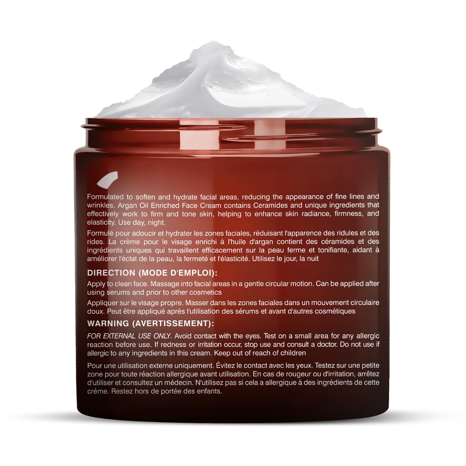 Majestic Pure Face Cream spread on hand demonstrates quick absorption and smoothing feel.