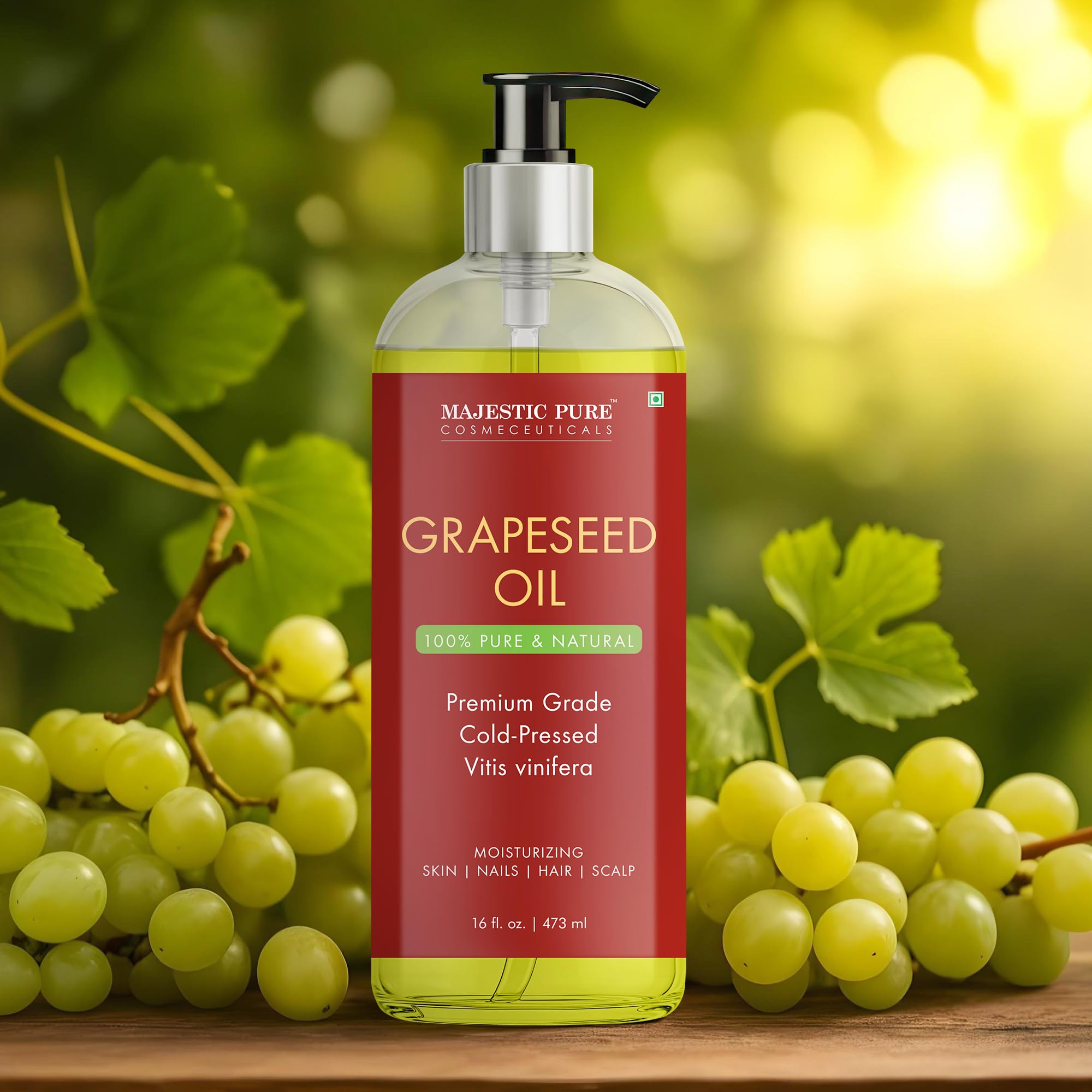 Majestic Pure Grapeseed Oil as carrier oil for essential oils helps dilute blends.