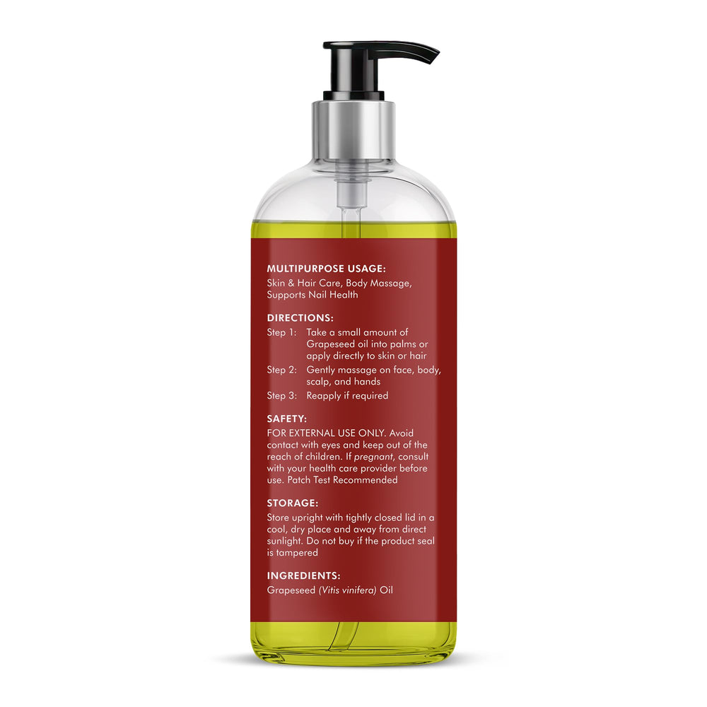 Majestic Pure Grapeseed Oil cruelty-free and safe for all hair and skin types.