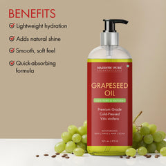 Majestic Pure Grapeseed Oil face-care-routine hydrates skin without heaviness.