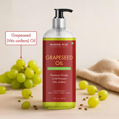 Majestic Pure Grapeseed Oil hair-care-application smooths hair and adds natural shine.