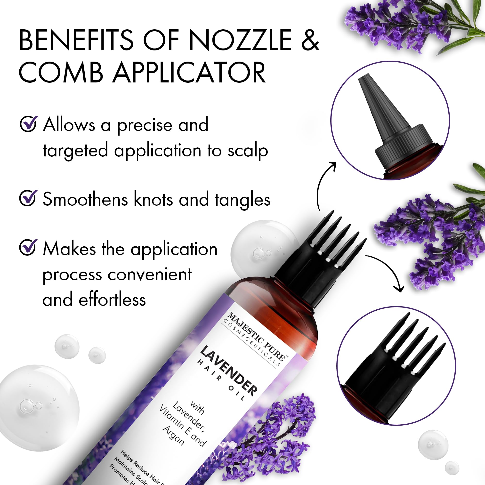 Majestic Pure Lavender Oil with argan oil sheen for smoother hair texture
