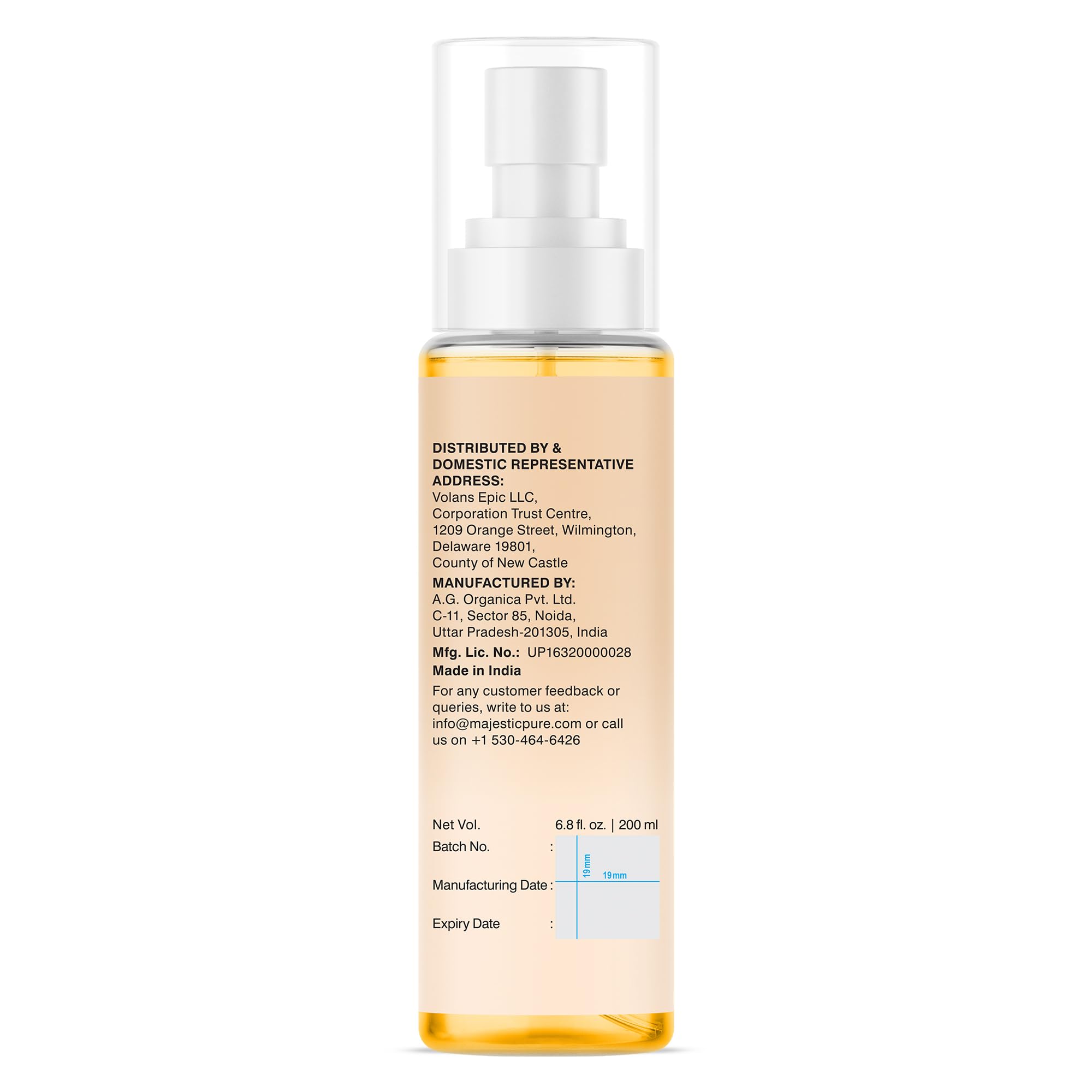 Majestic Pure body mist packaging on countertop suggests gift-ready display.
