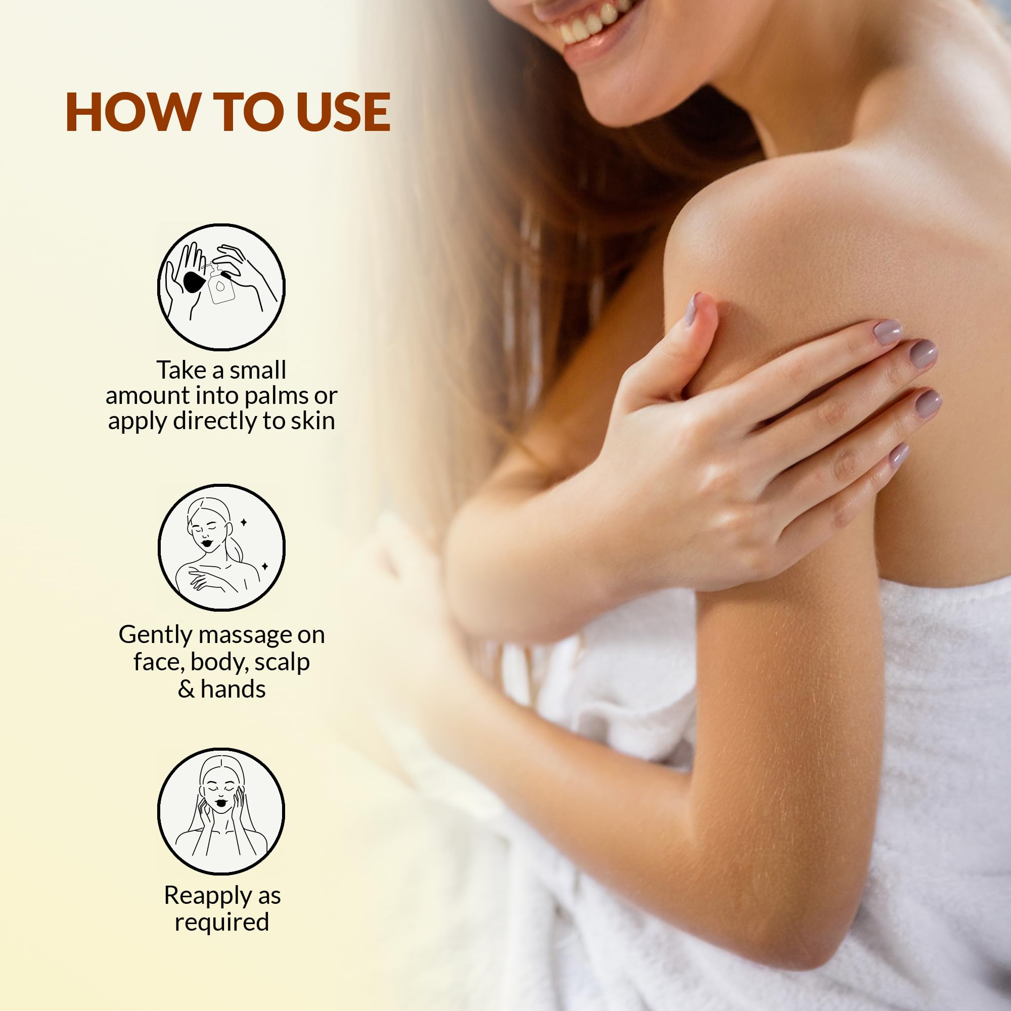 Majestic Pure Sweet Almond Oil application scene for facial care.