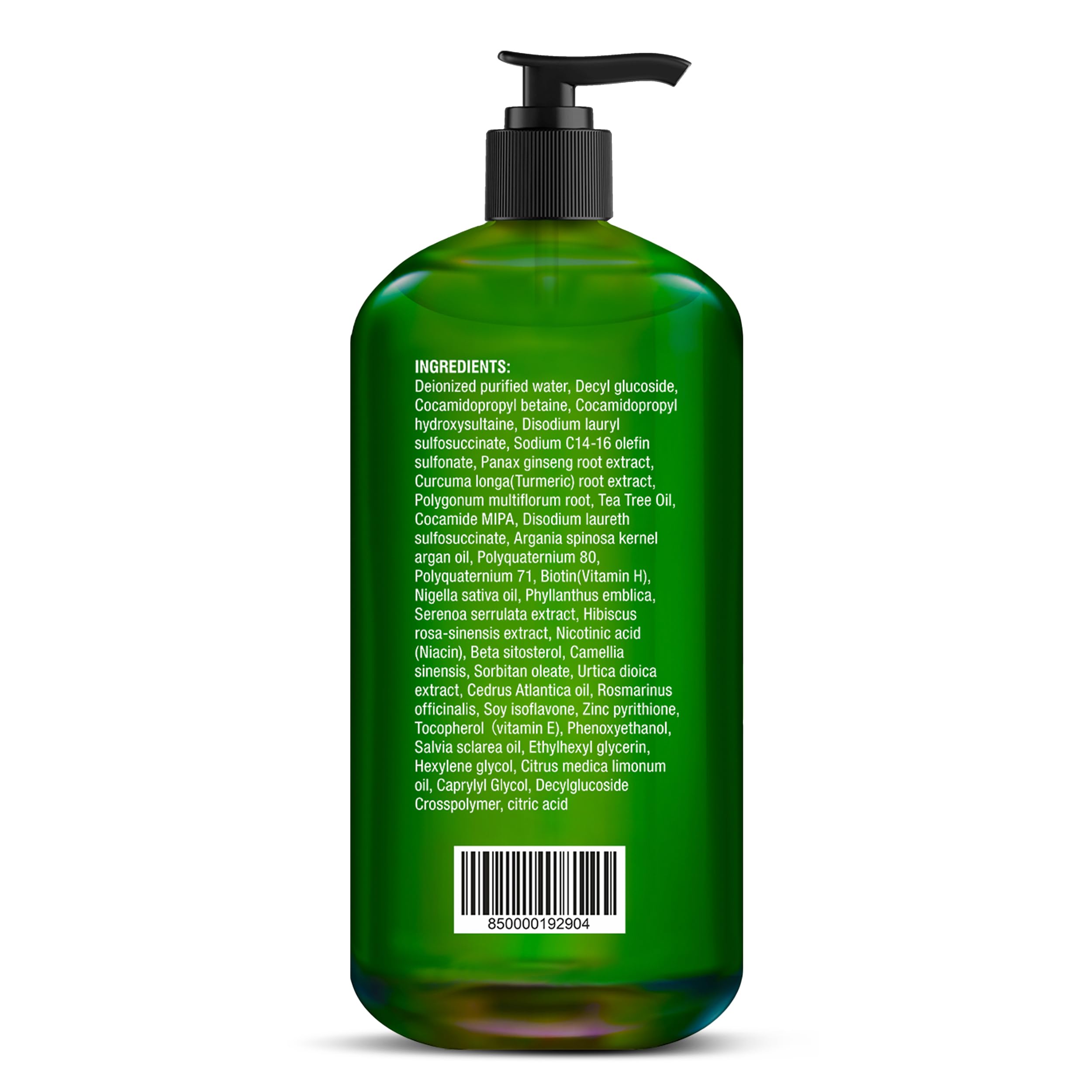 Majestic Pure Tea Tree Shampoo sulfate-free icon emphasizes gentle cleansing.