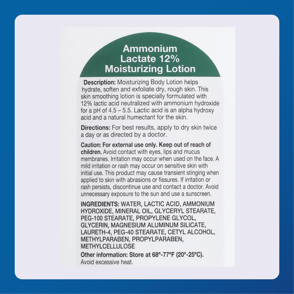MAJOR Ammonium Lactate 12% lotion textured skin after application demonstrates smoothing effect