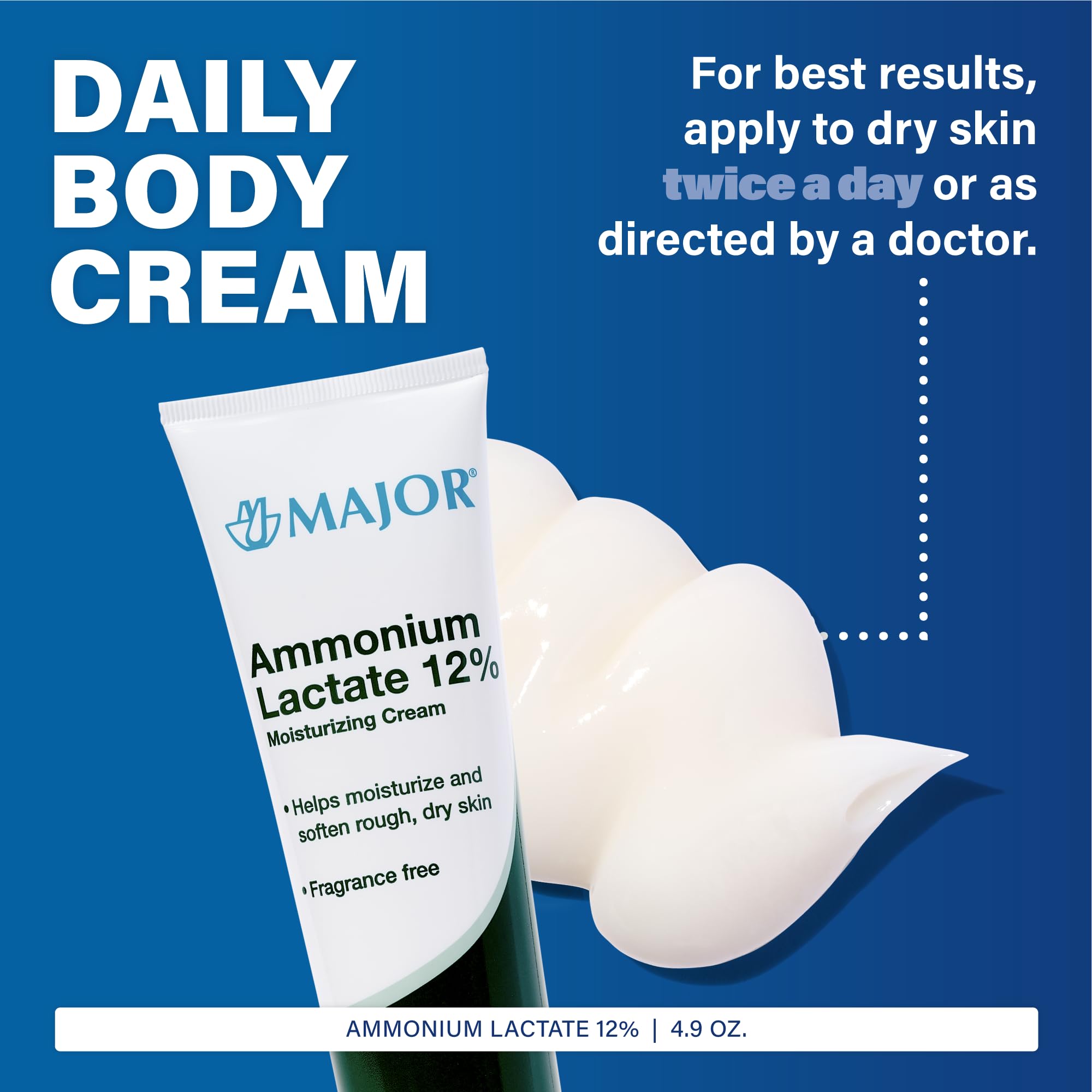 Major Ammonium Lactate 12% moisturizing cream jar ready for daily softening