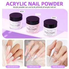Major Dijit acrylic powder in clear for durable, natural-looking extensions