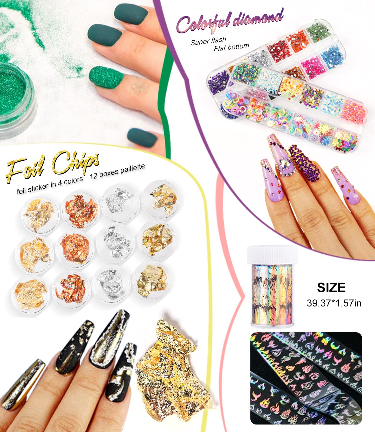 Major Dijit nail glitter and decorations for stunning nail art