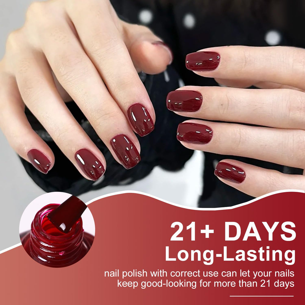 Major Dijit maroon nails close-up highlighting chip-resistant shine