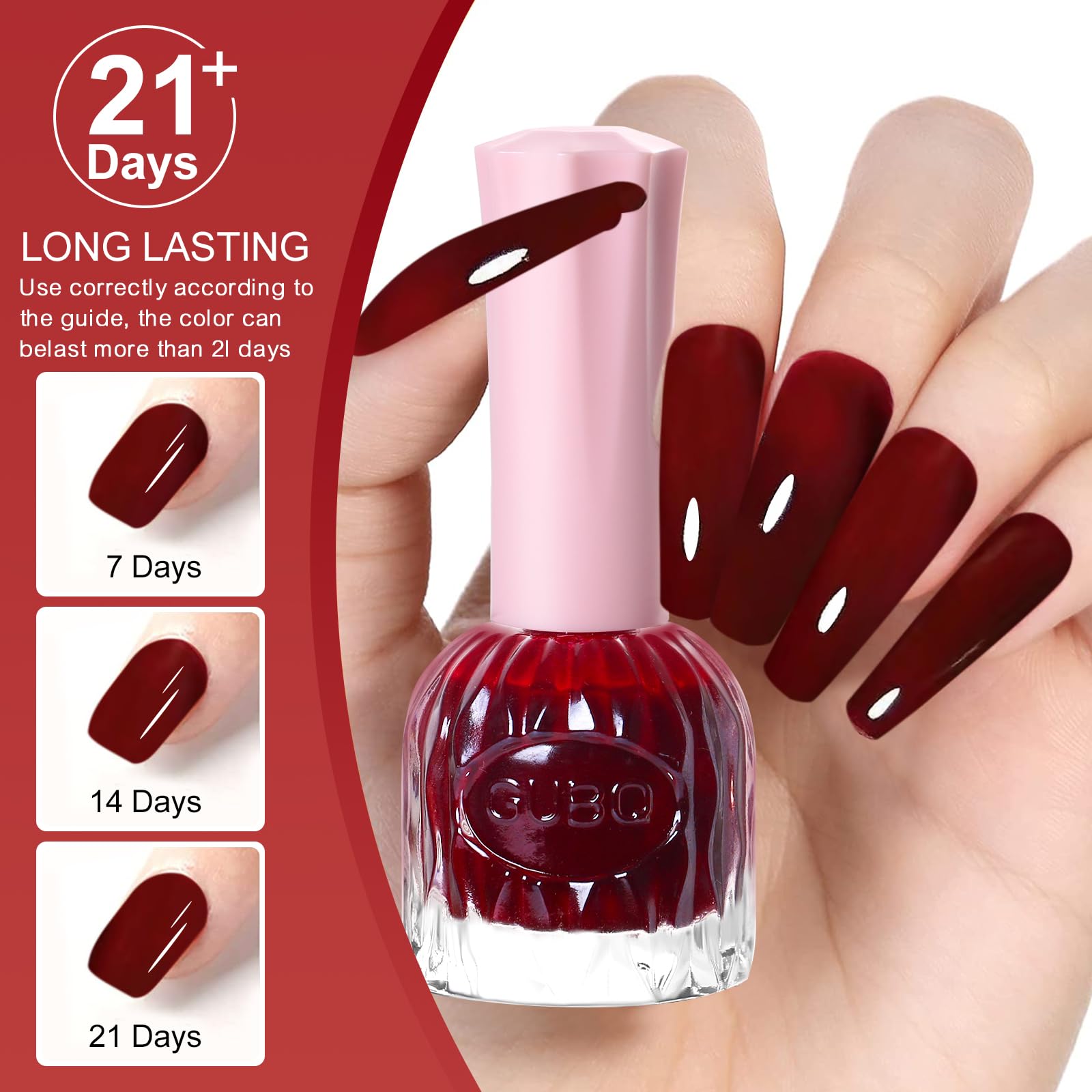 Major Dijit maroon nails close-up with rich gloss