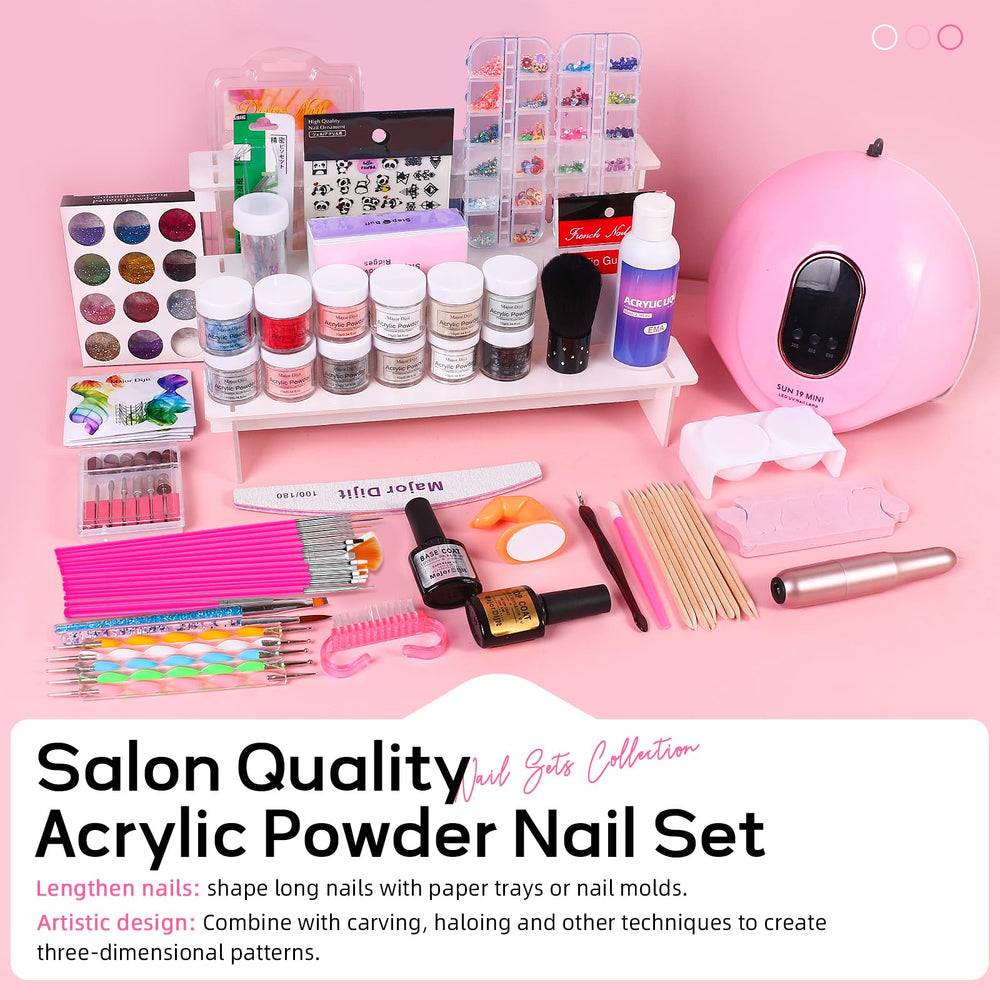 Major Dijit acrylic nail kit drill-in-action for precise shaping and removal.