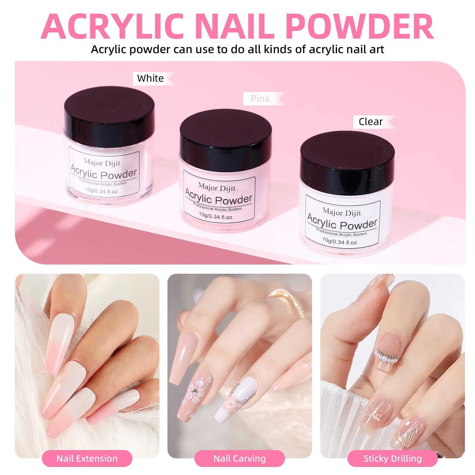Majordijit acrylic nail kit extension gels for durable extensions