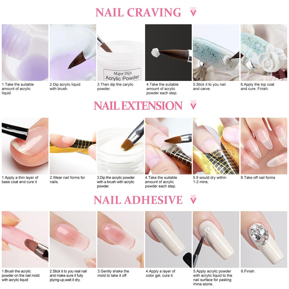 Major Dijit nail art tools and brush set for clean professional looking designs