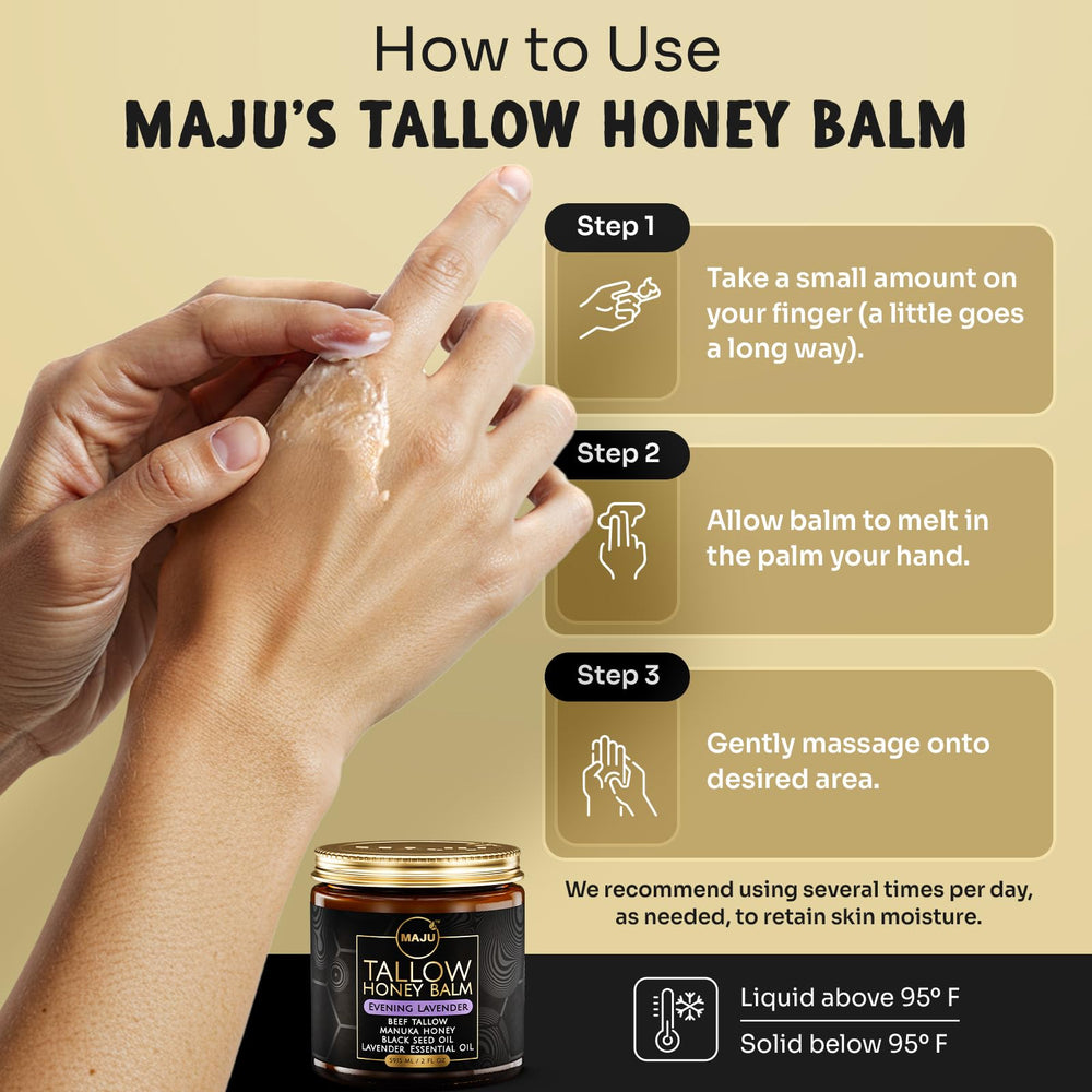 Night routine scene with MAJU balm for soothing skincare