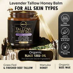 Close-up texture of MAJU balm showing rich absorption