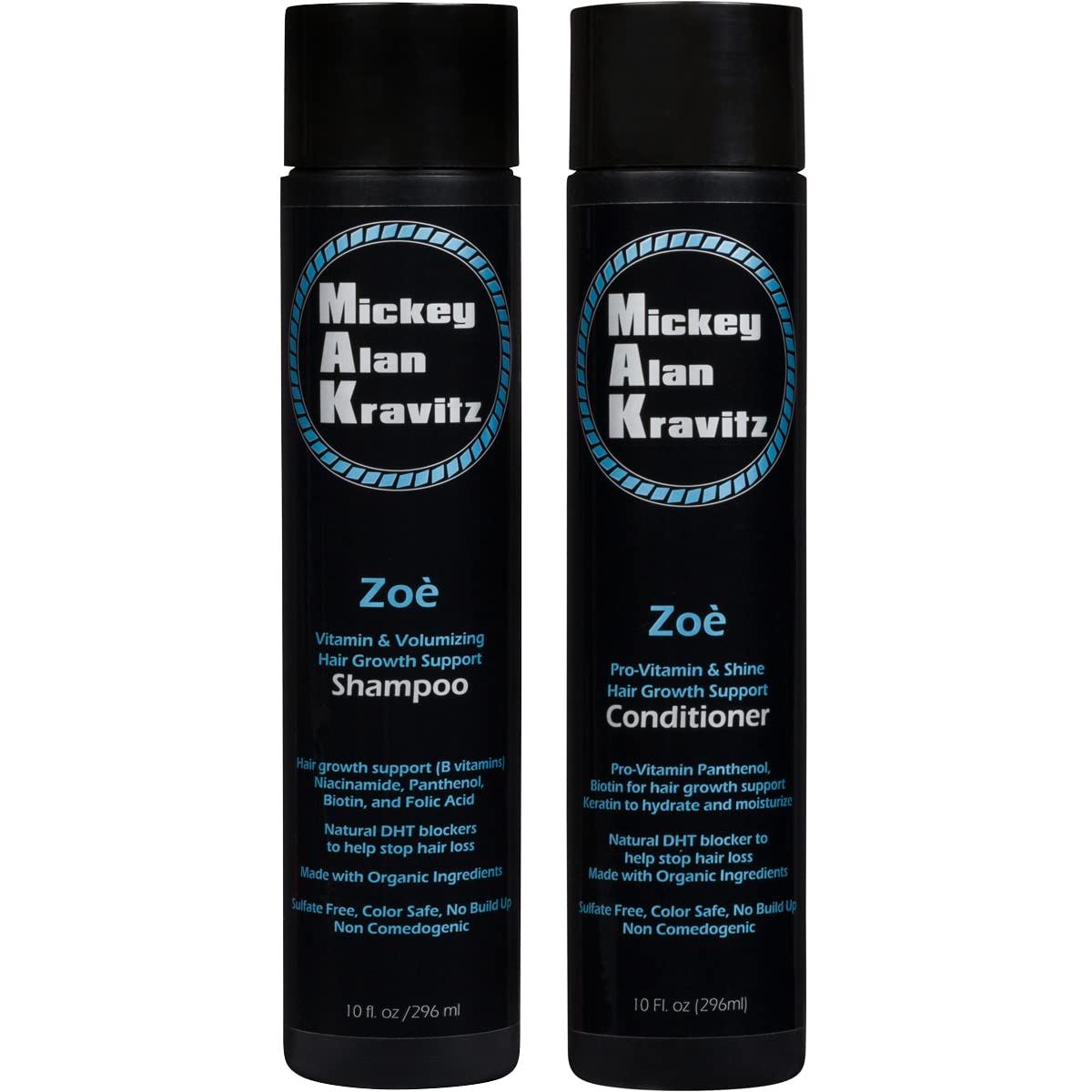 MAK Hair Zoe vitamin shampoo bottle promotes natural volume and shinier hair.
