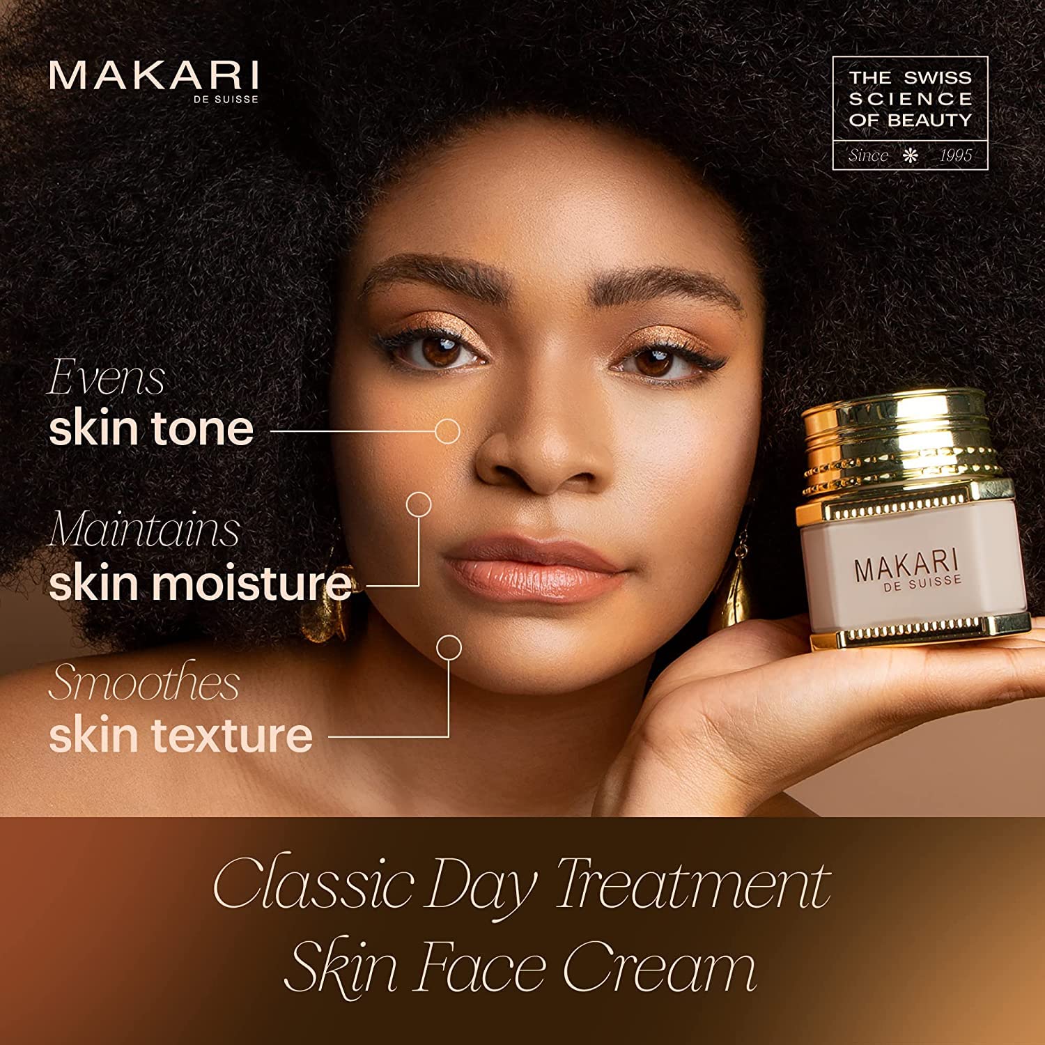 Close-up of Makari Day Radiance Cream texture for smooth application