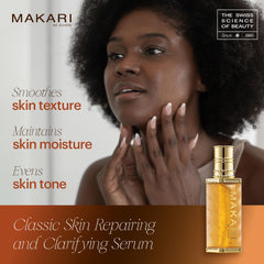 Close-up of serum texture highlighting a lightweight, quick-absorbing finish