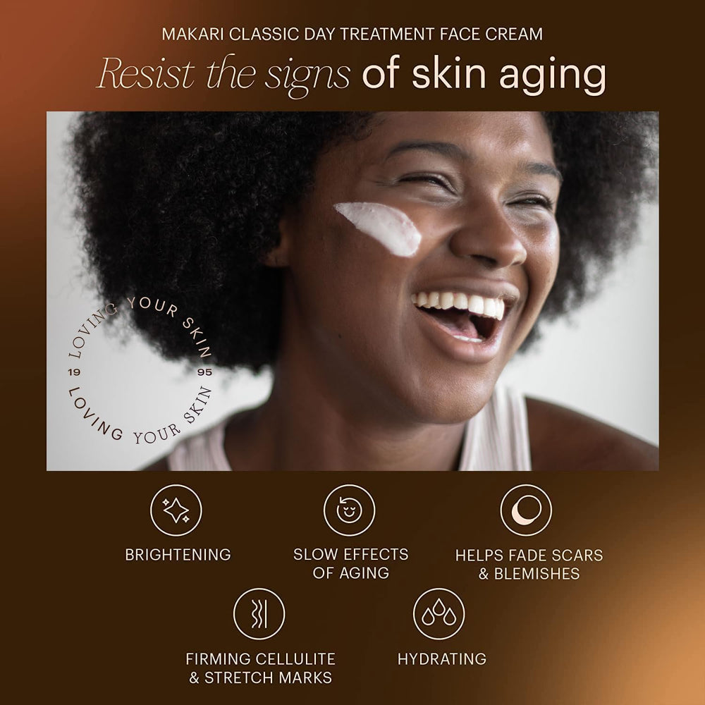 Jar of Makari Classic Day Radiance Cream showing rich cream close-up