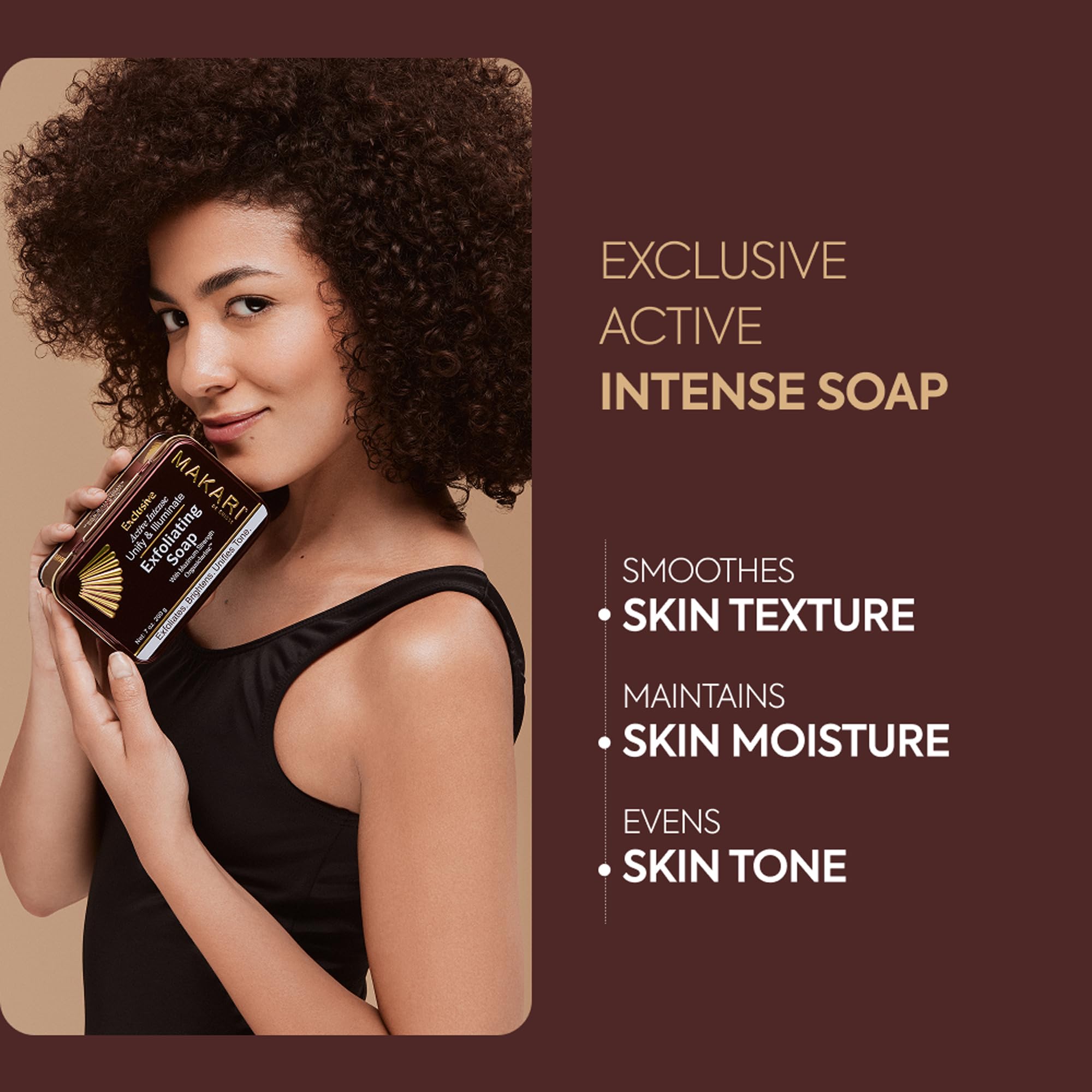 MAKARI Exfoliating Soap foam close-up highlighting rich lather and cleansing power