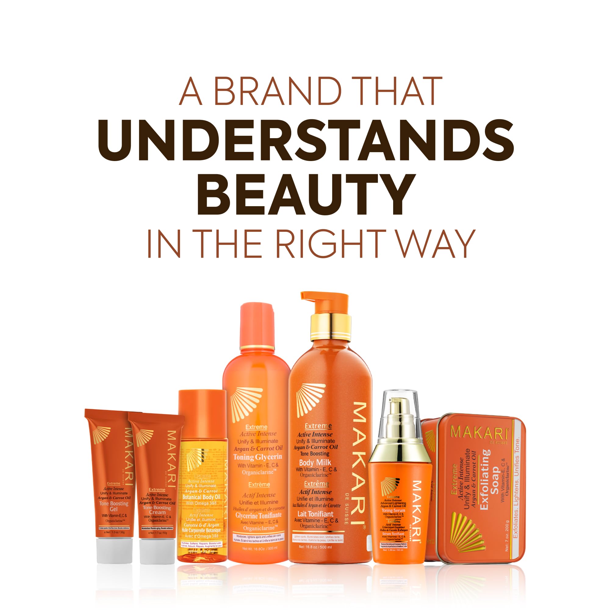 MAKARI after-shower application scene emphasizes moisturized soft skin
