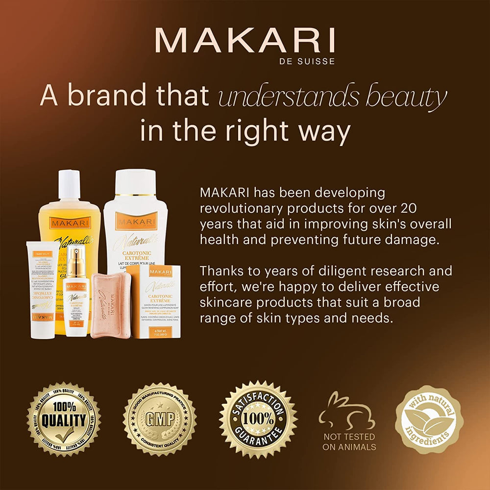 Makari Naturalle bar highlights carrot oil benefits during cleansing.