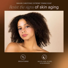 Makari Naturalle cleansing bar on the face during application for balanced cleansing.
