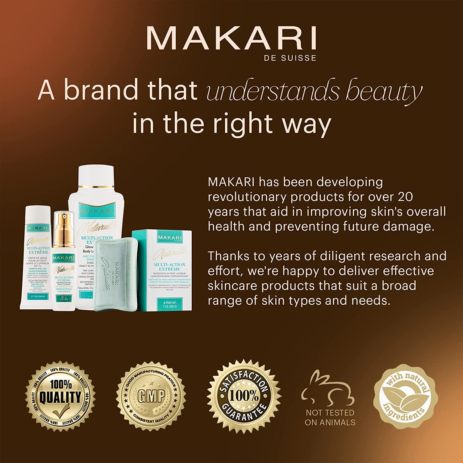 Makari Naturalle serum texture swirl on clean surface.