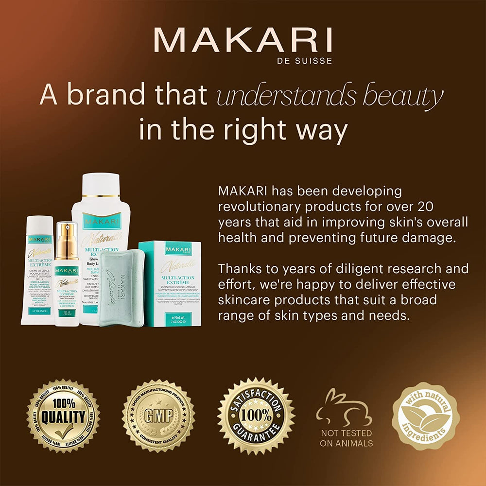 Makari Naturalle serum texture swirl on clean surface.