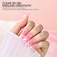 Makartt 3D design precision lines with clear gel for delicate art.