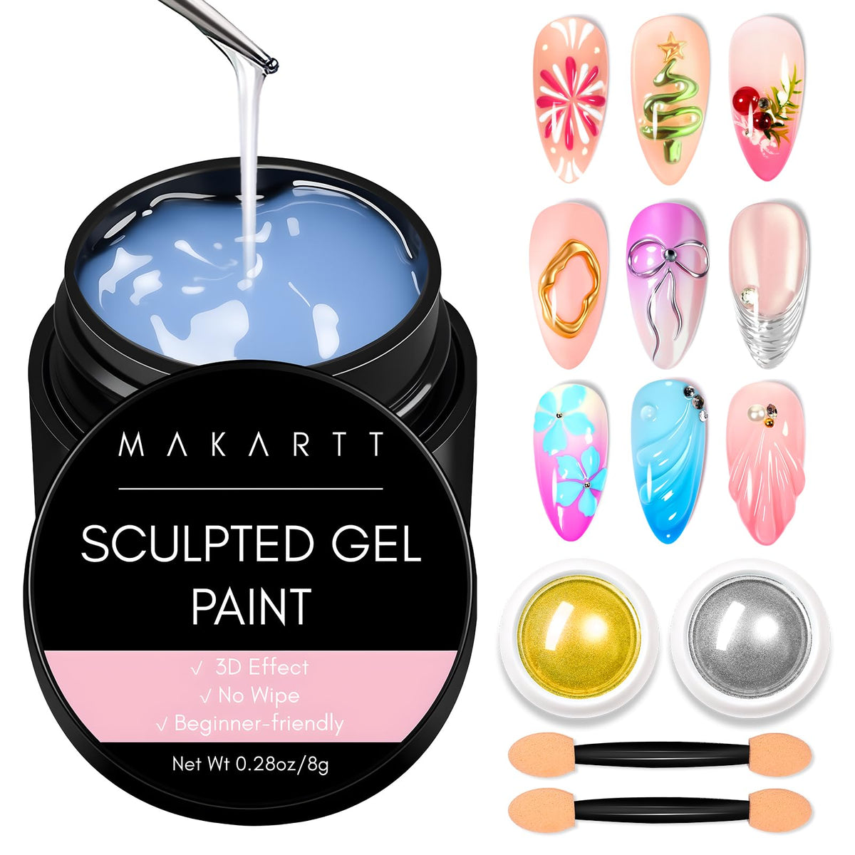 Makartt 3D gel bottle application for smooth, precise sculpting.