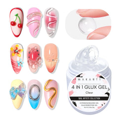 Makartt 3D gel clear builder bottle for precise 3D nail art and extensions.
