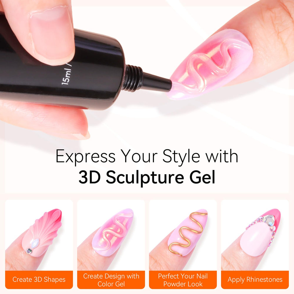 Makartt 3D gel nail art tube dispensing for detailed design from the tube