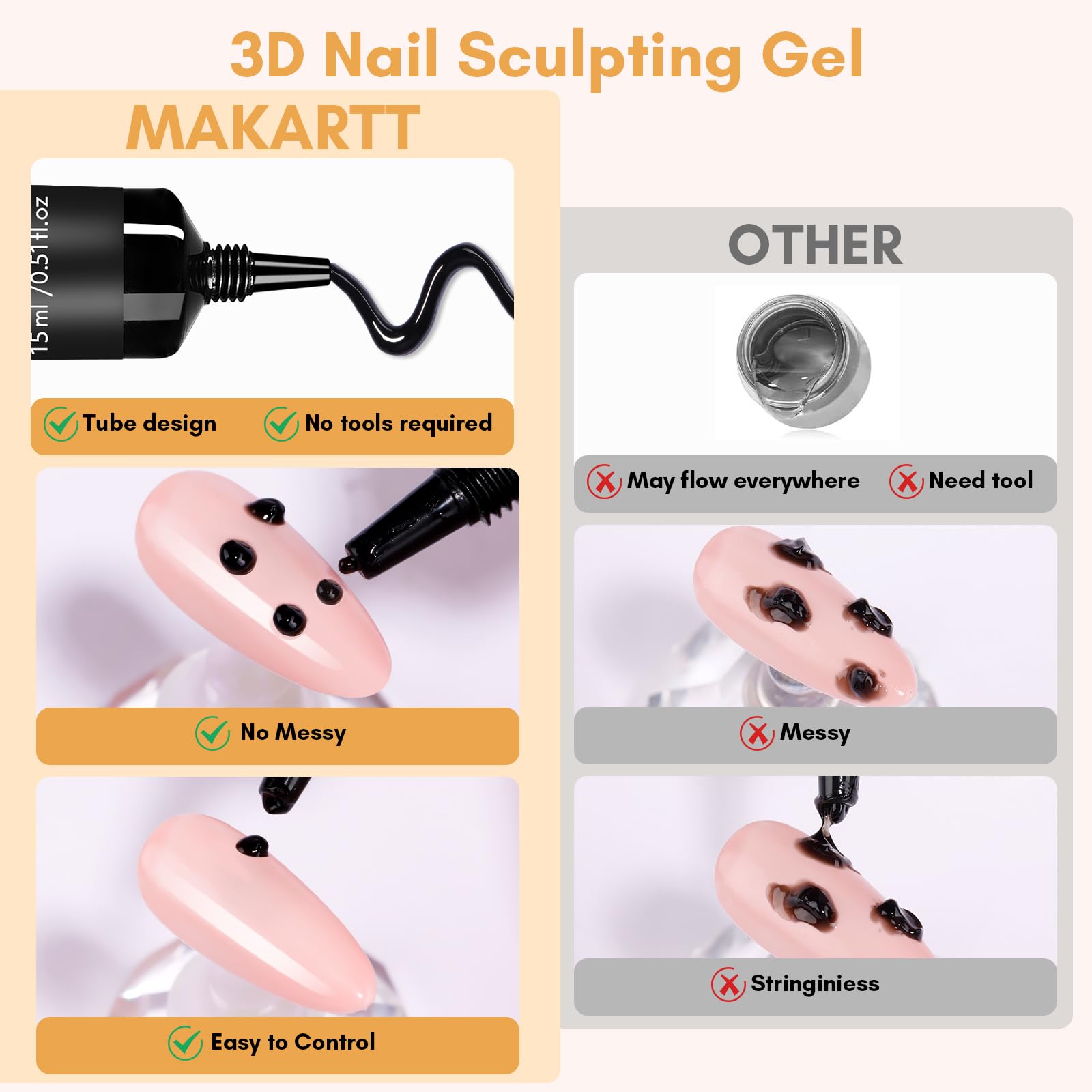 Makartt 3D embossed texture close-up for raised nail art