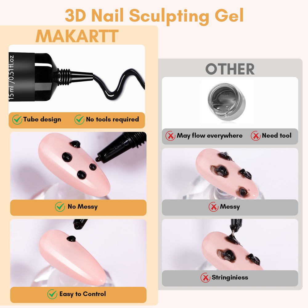 Makartt 3D embossed texture close-up for raised nail art