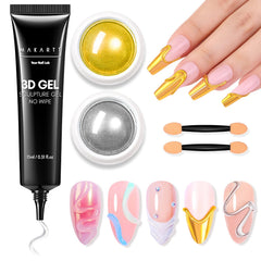 Makartt 3D Gel Nail Art Kit with 3D sculpting gel for embossed designs