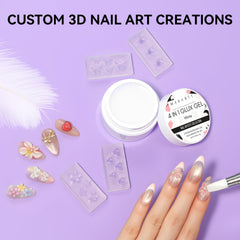 Makartt 3D gel butterflies mold adds lightweight 3D decor for statement nails.