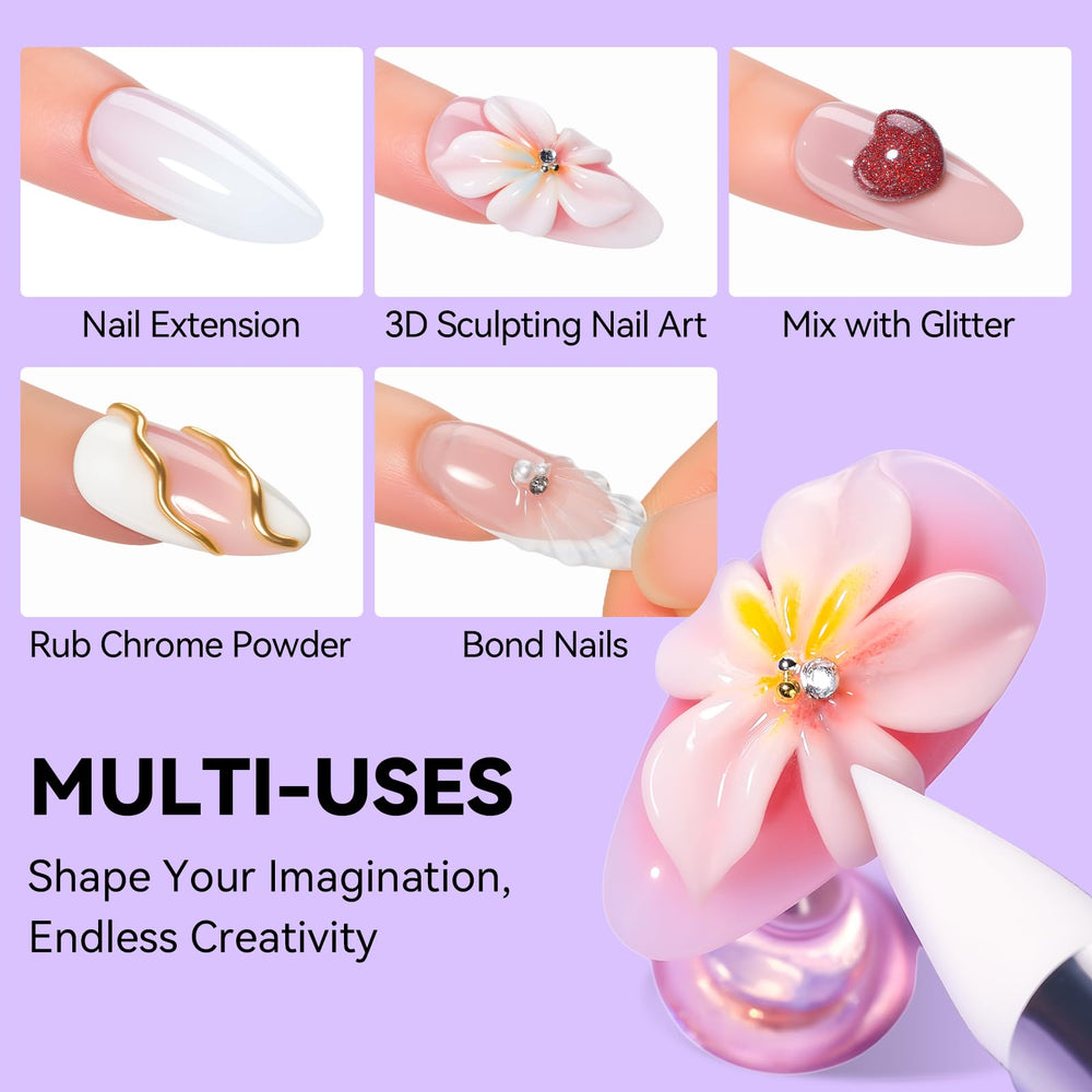 Makartt solid builder nail gel provides durable extensions with a lighter feel.