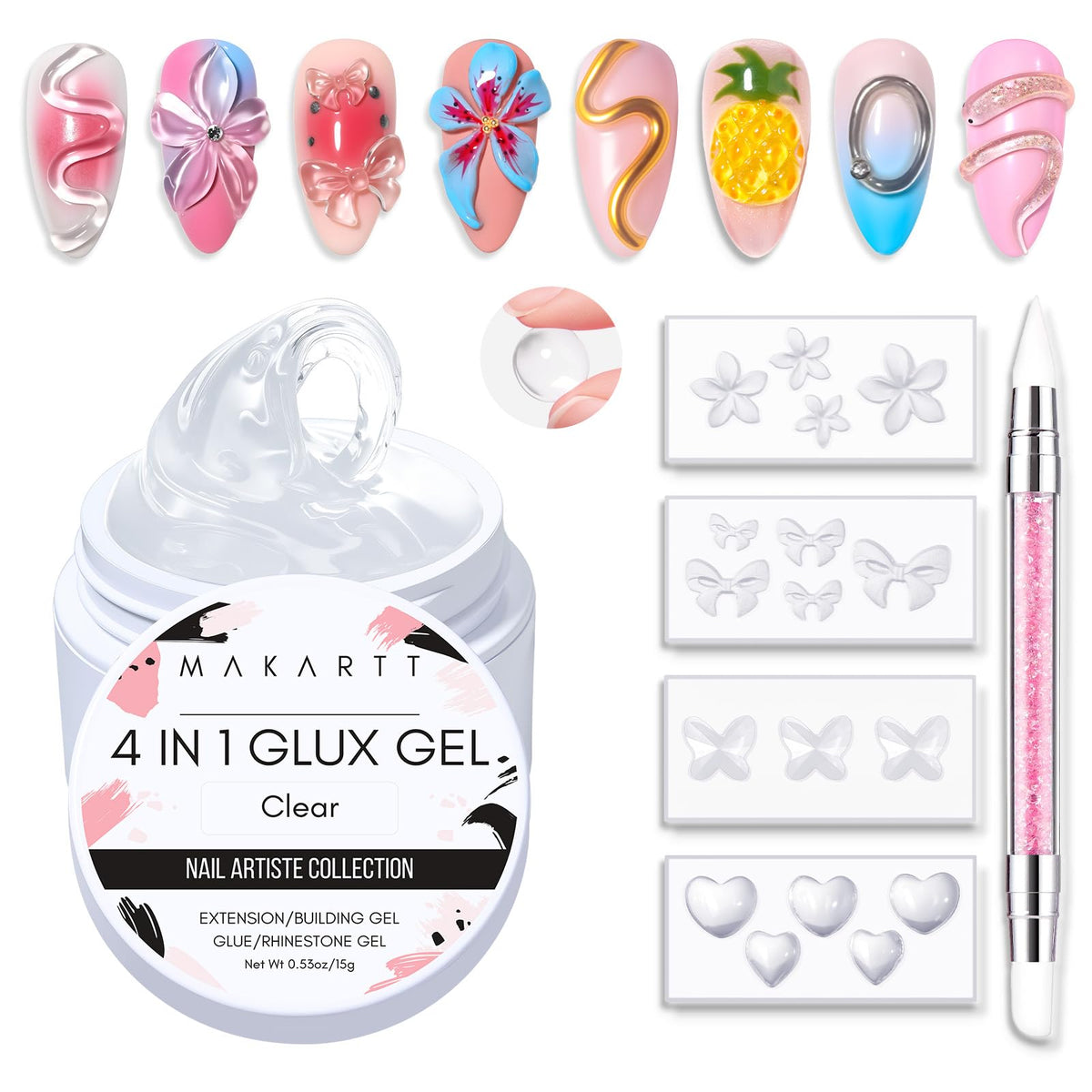Makartt 3D gel nail art kit solid sculpting gel ready for lasting nail art