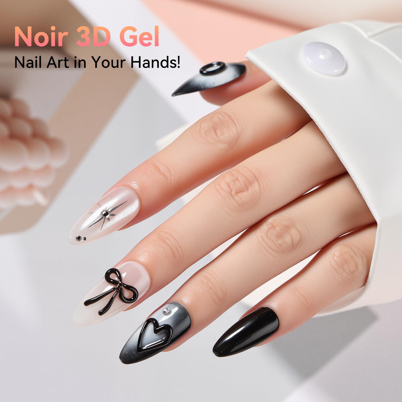 Makartt 3D gel supports rhinestone decoration with versatile nail art.