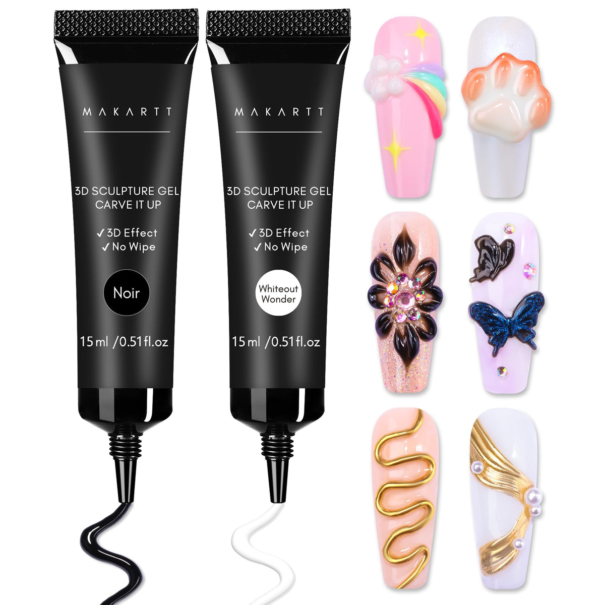 Makartt 3D Gel Whiteout Wonder bottle for smooth, lasting nail art