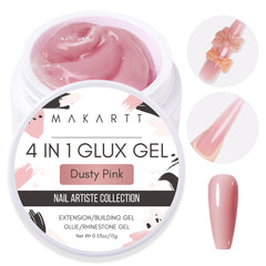 Makartt 3D gel nail builder in dusty pink for long-lasting extensions.