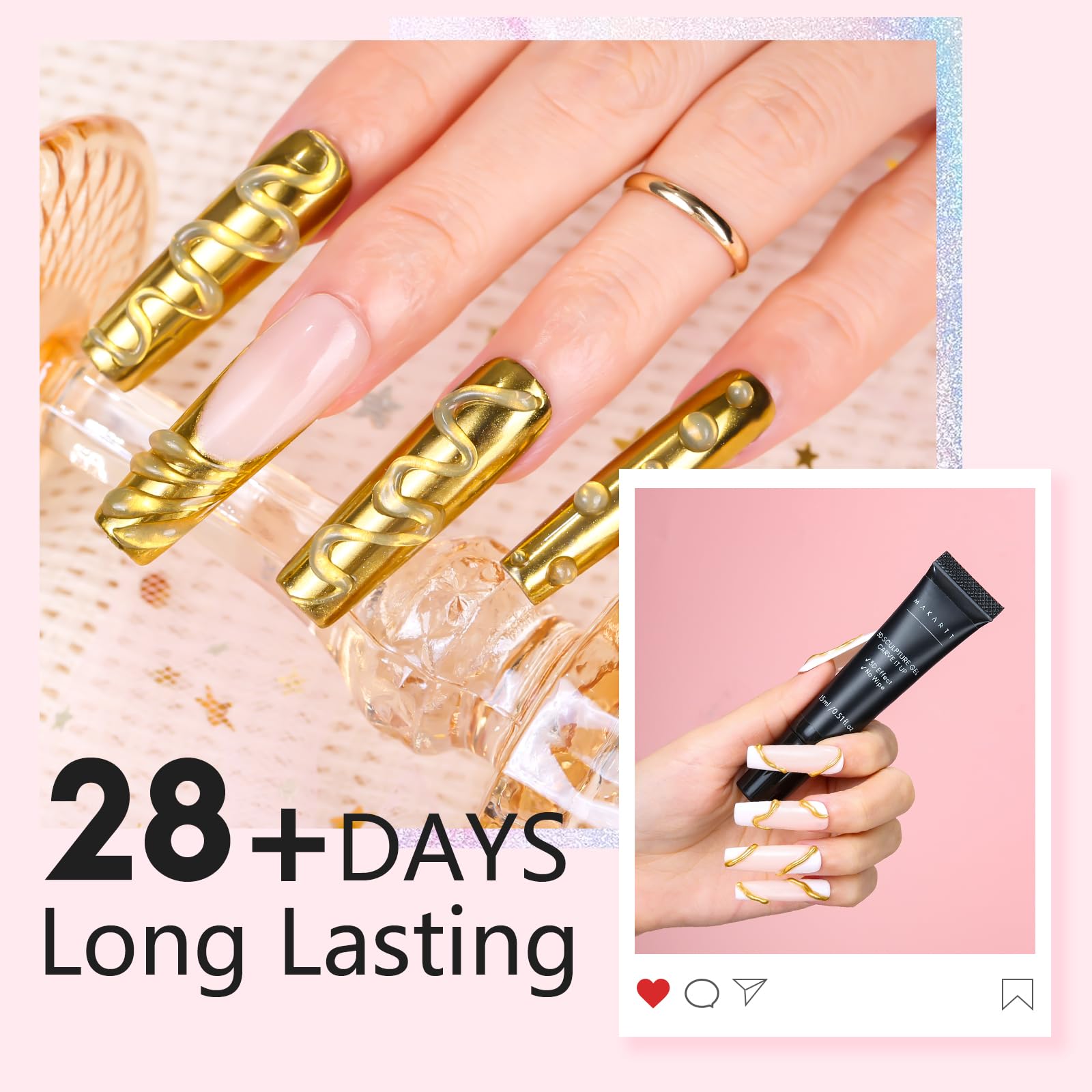 Makartt 3D nail design example with layered textures